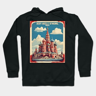 Saint Basils Cathedral Russia Vintage Tourism Poster Hoodie